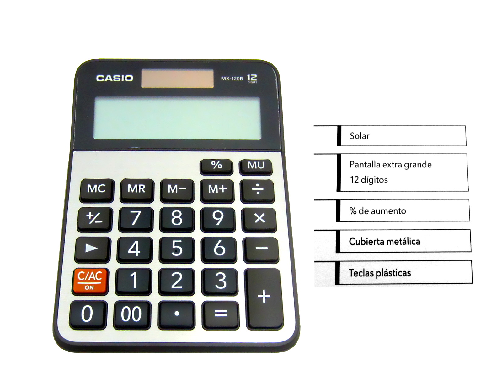 CALCULADORA CASIO MX-120B-S-MC 12 DIGITOS ESCRITORIO        