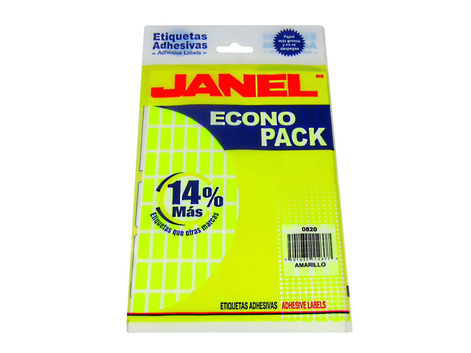 ETIQUETA ECONO PACK AMARILLO 08 X 20 JANEL                  