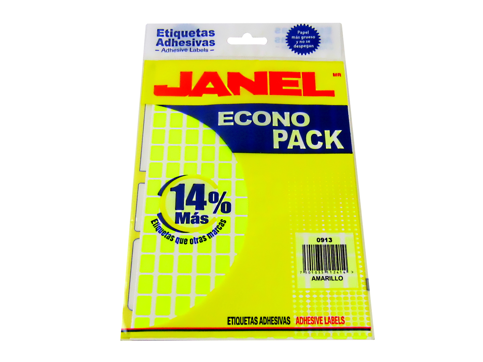 ETIQUETA ECONO PACK AMARILLO 09 X 13 JANEL                  