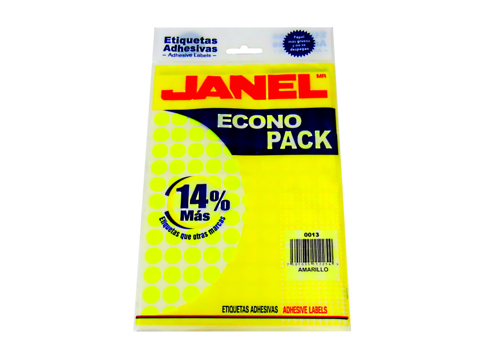 ETIQUETA ECONO PACK AMARILLO 00 X 13 JANEL                  