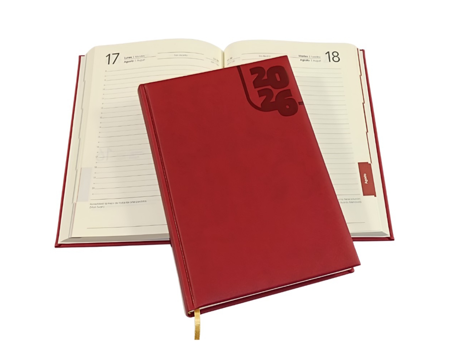 AGENDA ESPAÑOLA TUCSON 17X24 A-51 ROJO QUEMADO 2026 AVANTE  